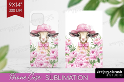 Goat Flowers Phone Case PNG Cute Farm Case PNG Sublimation Product Image 1
