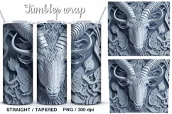 3d Animals 5 Tumbler Sublimation, 20 oz Tumbler Wraps Product Image 6