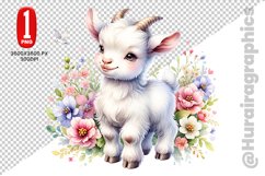 Cute Goat Clipart - PNG File Product Image 1