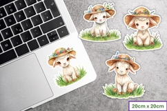 Cute Easter Bonnet Goat Stickers at Chuckleberry Farm PNG Product Image 3