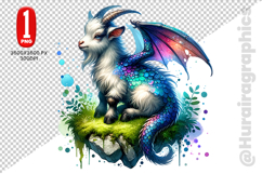 Cute Dragon Goat Clipart - PNG File Product Image 2