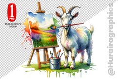 Cute Goat Clipart - PNG File Product Image 1
