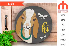 goat door sign svg, hornless goat silhouette, rustic hanger svg, welcome sign svg, farmhouse sign dxf, farm door sign svg, round hanging sign, laser cut file, layered sign svg, ranch sign svg, cute goat svg, welcome to my farm, countryside sign