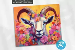 sublimation design,embroidery tumbler,embroidered tumbler,goat tumbler,goat design,Skinny Tumbler 20oz,Sublimation 20oz,Skinny Tumbler,Tumbler Png,Tumbler design,Tumbler Full Wrap,20z Skinny Tumbler,20oz skinny,20 oz tumbler,Goat  Flower png,Animal Waterc