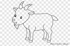 Friendly farm baby goat mammal small horns PNG animal illust Product Image 1