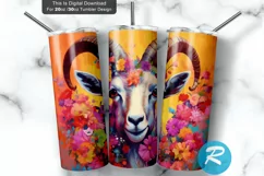 sublimation design,embroidery tumbler,embroidered tumbler,goat tumbler,goat design,Skinny Tumbler 20oz,Sublimation 20oz,Skinny Tumbler,Tumbler Png,Tumbler design,Tumbler Full Wrap,20z Skinny Tumbler,20oz skinny,20 oz tumbler,Goat  Flower png,Animal Waterc