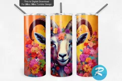 sublimation design,embroidery tumbler,embroidered tumbler,goat tumbler,goat design,Skinny Tumbler 20oz,Sublimation 20oz,Skinny Tumbler,Tumbler Png,Tumbler design,Tumbler Full Wrap,20z Skinny Tumbler,20oz skinny,20 oz tumbler,Goat  Flower png,Animal Waterc