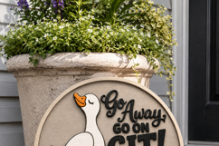 Go Away Go On Git Goose Door Sign| Funny Goose Laser file Product Image 3