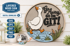 Go Away Go On Git Goose Door Sign| Funny Goose Laser file Product Image 1