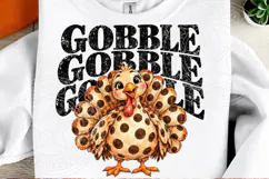 Gobble Gobble Gobble PNG | Cute Polka Dot Turkey Thanksgivin Product Image 2