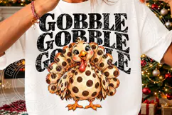 Gobble Gobble Gobble PNG | Cute Polka Dot Turkey Thanksgivin Product Image 3