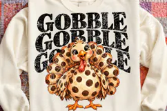Gobble Gobble Gobble PNG | Cute Polka Dot Turkey Thanksgivin Product Image 4