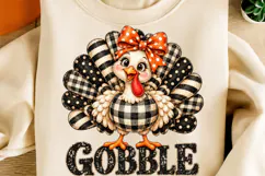 Gobble Thanksgiving Turkey PNG | Buffalo Plaid & Polka Dot Product Image 2