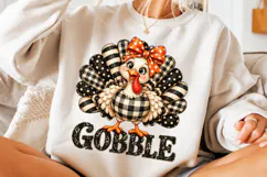 Gobble Thanksgiving Turkey PNG | Buffalo Plaid & Polka Dot Product Image 3
