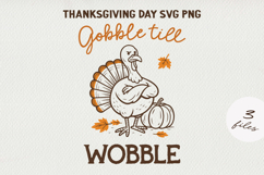 Thanksgiving Pumpkin Turkey Quote Clipart | Retro Fall PNG Product Image 1