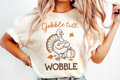 Thanksgiving Pumpkin Turkey Quote Clipart | Retro Fall PNG Product Image 2