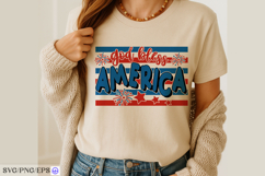 4th of July God Bless America Hand-drawn SVG T-shirt Design Product Image 4
