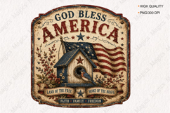 Patriotic Americana Vintage Sign PNG Bundle Product Image 8