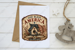 God Bless America Birdhouse Patriotic Sign PNG Product Image 3