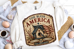 God Bless America Birdhouse Patriotic Sign PNG Product Image 5