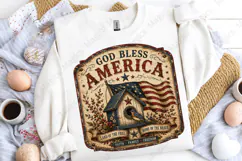 God Bless America Birdhouse Patriotic Sign PNG Product Image 5