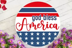 God Bless America SVG, 4th Of July Round Sign SVG Design Product Image 3