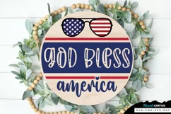 God Bless America SVG, 4th Of July Round Sign SVG Design Product Image 3