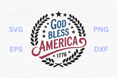 God Bless America Laurel SVG Product Image 1