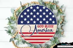 God Bless America SVG, 4th Of July Round Sign SVG Design Product Image 3