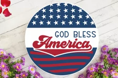 God Bless America SVG, 4th Of July Round Sign SVG Design Product Image 3