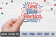 God Bless America Sticker SVG File | 4th of July Sticker SVG Product Image 1