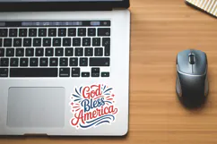 God Bless America Sticker SVG File | 4th of July Sticker SVG Product Image 2
