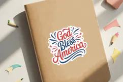 God Bless America Sticker SVG File | 4th of July Sticker SVG Product Image 3