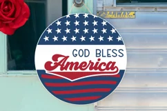 God Bless America SVG, 4th Of July Round Sign SVG Design Product Image 2