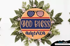 God Bless America SVG, 4th Of July Round Sign SVG Design Product Image 2