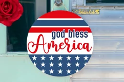 God Bless America SVG, 4th Of July Round Sign SVG Design Product Image 1