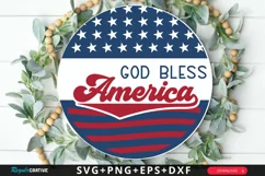 God Bless America SVG, 4th Of July Round Sign SVG Design Product Image 1