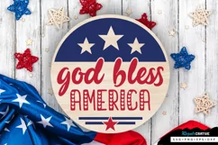 God Bless America SVG, 4th Of July Round Sign SVG Design Product Image 1