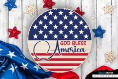 God Bless America SVG, 4th Of July Round Sign SVG Design Product Image 1