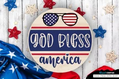 God Bless America SVG, 4th Of July Round Sign SVG Design Product Image 1