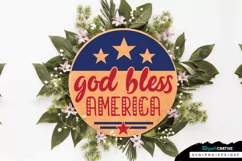 God Bless America SVG, 4th Of July Round Sign SVG Design Product Image 2