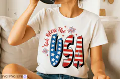 God Bless the Usa 4th of July Hand-drawn SVG T-shirt Design Product Image 2