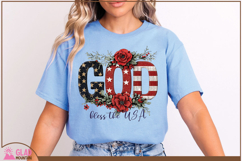 God Bless the USA, Floral God Bless the USA American Flag Product Image 5