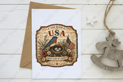 God Bless the USA Bluebird Patriotic Sign PNG Product Image 3