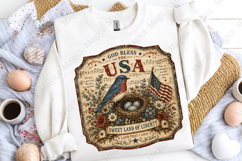 God Bless the USA Bluebird Patriotic Sign PNG Product Image 5