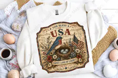 God Bless the USA Bluebird Patriotic Sign PNG Product Image 5