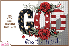 God Bless the USA, Floral God Bless the USA American Flag Product Image 1