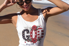 God Bless the USA, Floral God Bless the USA American Flag Product Image 4
