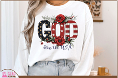 God Bless the USA, Floral God Bless the USA American Flag Product Image 2