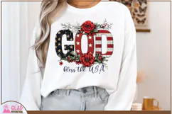 God Bless the USA, Floral God Bless the USA American Flag Product Image 2